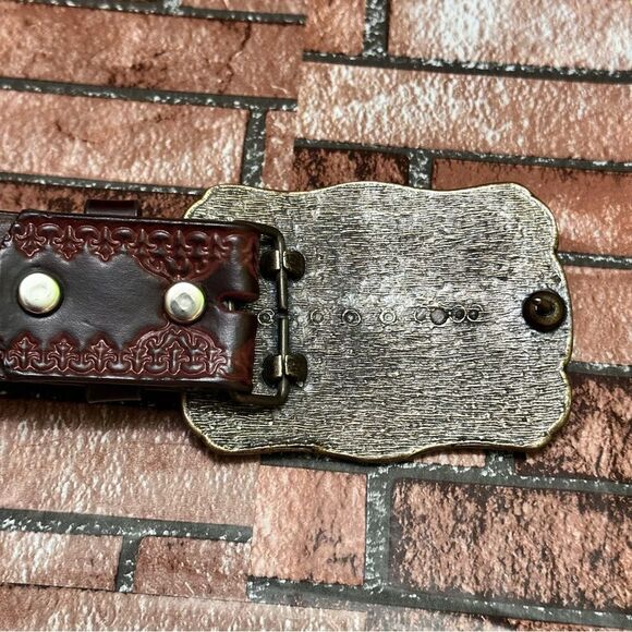 Belt Amber Genuine Leather Rhinestones size S main image 6